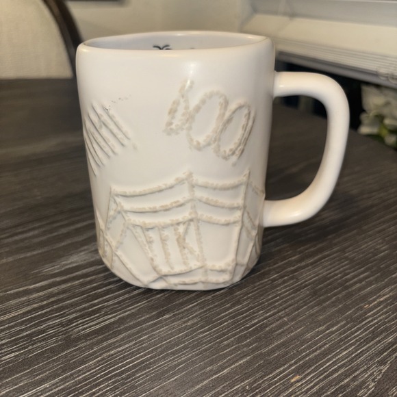 Rae Dunn Other - Rae Dunn Halloween White Embossed Spider Web BOO‎ EEK Mug